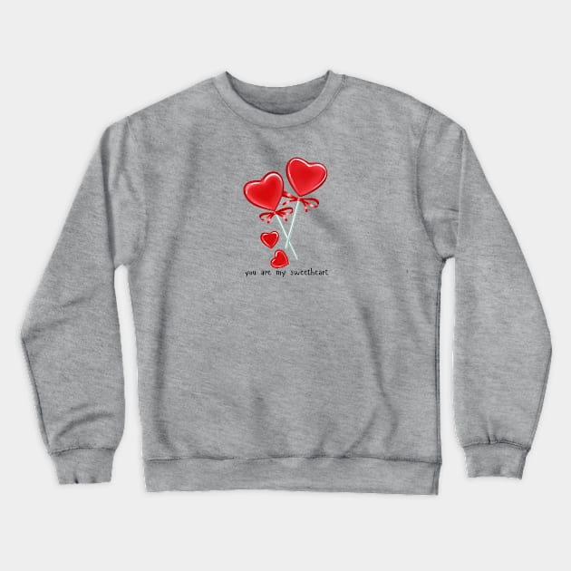 Valentine romantic lollipops Crewneck Sweatshirt by Kuchinska design